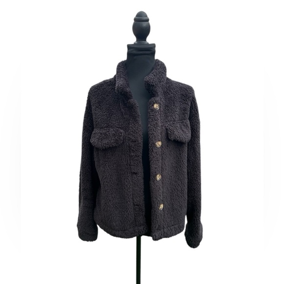 SHEIN Jackets & Blazers - Women's Black Fleece Jacket by SHEIN size M